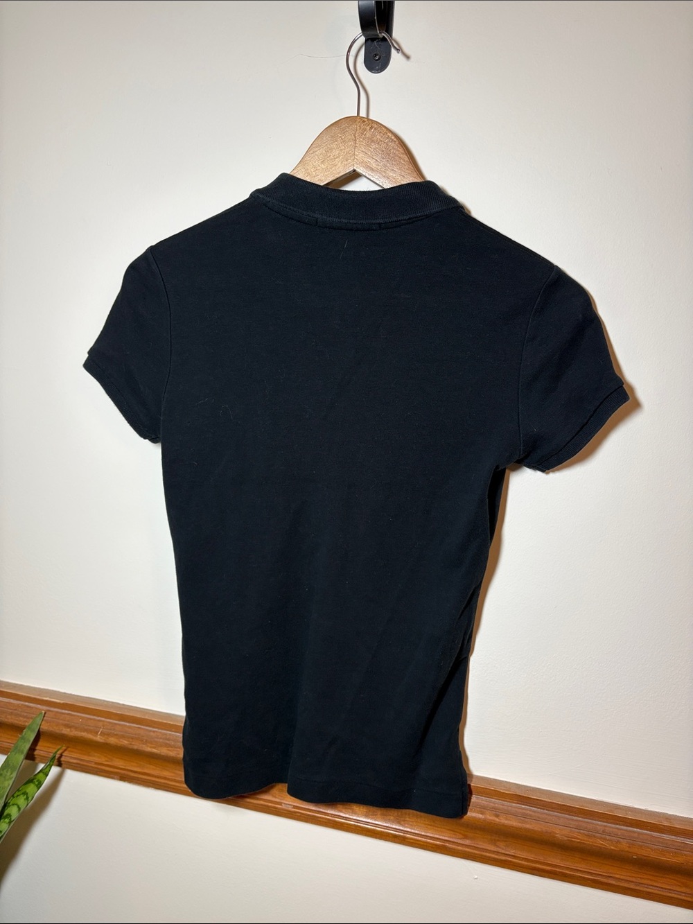 Ralph Lauren Black Short Sleeve Polo with White Pony Logo-Slim Fit - Picture 3 of 3